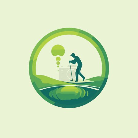 Illustration for Golf club logo design template. Golf club vector logo design. - Royalty Free Image