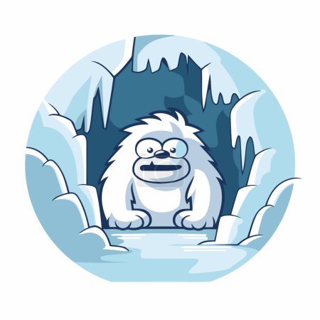 Ilustración de Gorila en el bosque de invierno. Ilustración vectorial de un personaje de dibujos animados. - Imagen libre de derechos