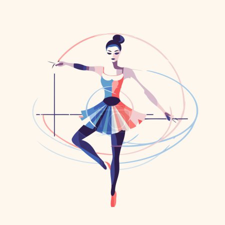Téléchargez les illustrations : Ballet danseur icône plate. éléments et objets peuvent être utilisés pour le web. mobiles et infographiques - en licence libre de droit