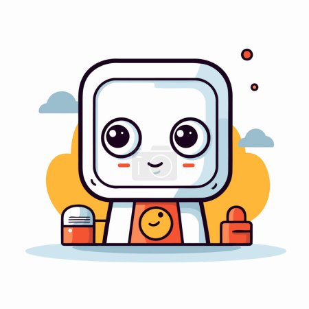 Illustration for Cute robot character in flat style. Vector illustration. Technology concept. - Royalty Free Image