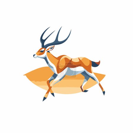Illustration for Deer with antlers. Wildlife animal vector Illustration on a white background - Royalty Free Image