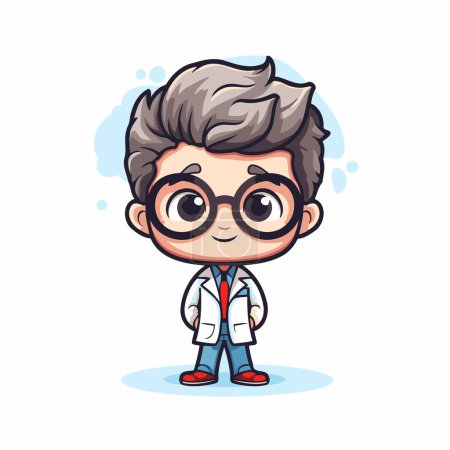 Illustration for Cute Cartoon Doctor Character. Vector Illustration Isolated On White Background - Royalty Free Image
