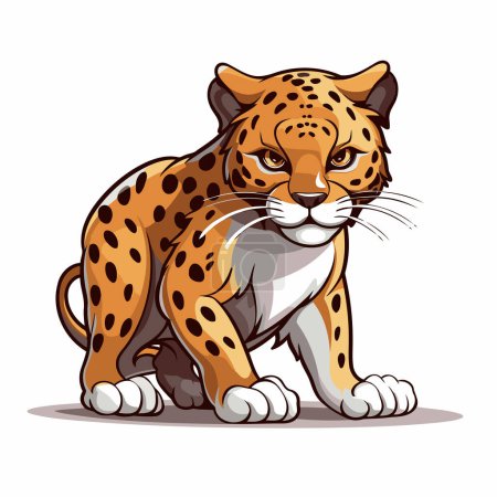 Illustration for Illustration of a leopard on a white background. Vector illustration - Royalty Free Image
