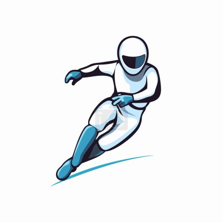 Illustration for Astronaut in space suit flying. Vector illustration on white background. - Royalty Free Image