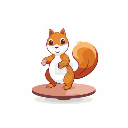 Illustration for Cute squirrel cartoon character vector Illustration isolated on a white background. - Royalty Free Image