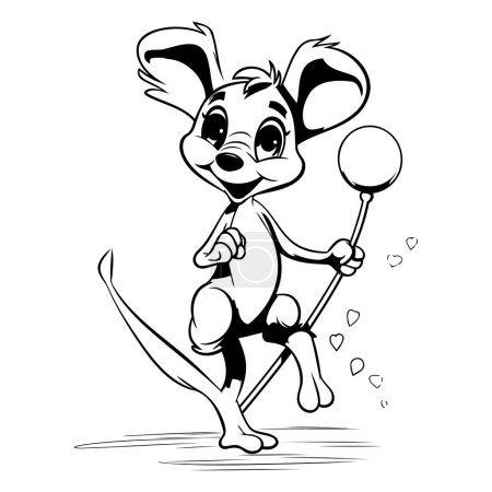 Illustration for Cute cartoon koala holding a lollipop. Vector illustration. - Royalty Free Image