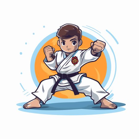 Ilustración de Taekwondo. Ilustración vectorial de un luchador taekwondo. - Imagen libre de derechos