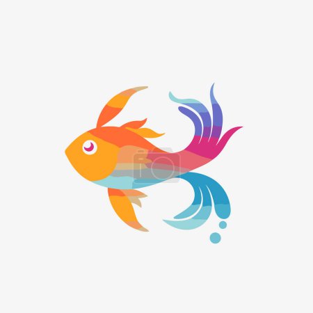 Illustration for Goldfish vector logo design template. Creative fish logotype concept. - Royalty Free Image