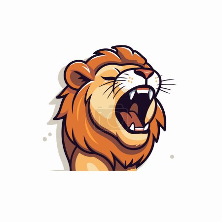 Ilustración de La mascota cabeza de león. Ilustración vectorial. Aislado sobre fondo blanco. - Imagen libre de derechos