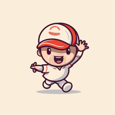 Illustration for Baseball Player Mascot Cartoon Character Mascot Design Illustration - Royalty Free Image