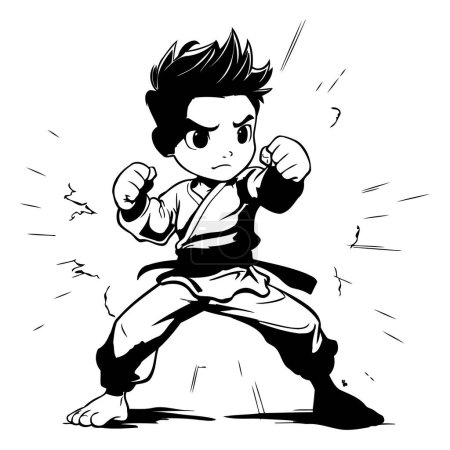 Illustration for Taekwondo boy. Vector illustration ready for vinyl cutting. - Royalty Free Image