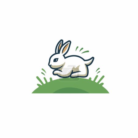 Téléchargez les illustrations : Modèle de logo vectoriel lapin. icône de lapin de Pâques. Joyeuse Pâques. - en licence libre de droit