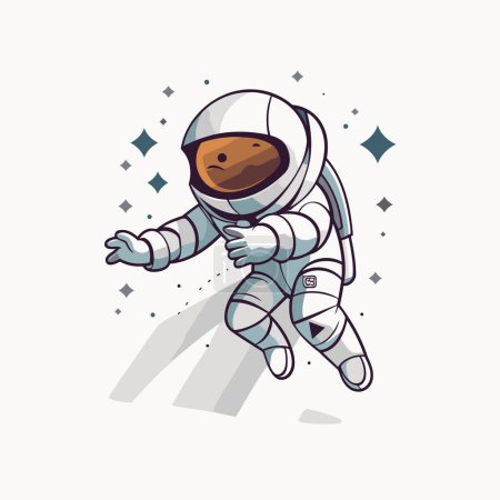 Illustration for Astronaut in space suit. Vector illustration of astronaut in space. - Royalty Free Image