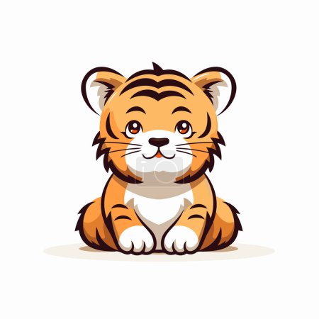 Illustration for Cute tiger. Vector illustration. Isolated on white background. - Royalty Free Image