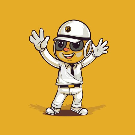 Illustration for Cute astronaut in a white helmet and sunglasses. Vector illustration. - Royalty Free Image