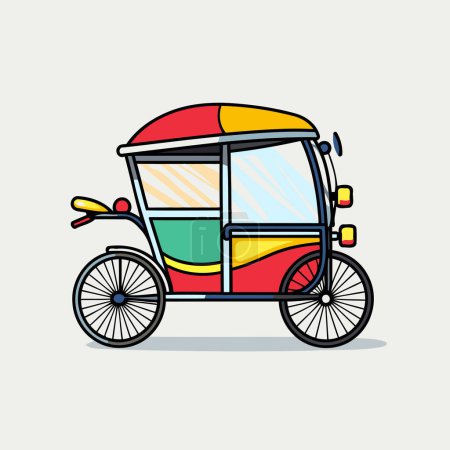 Ilustración de Tuk Tuk. Icono de rickshaw. ilustración vectorial. - Imagen libre de derechos