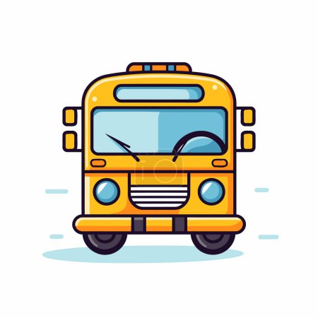 Ilustración de Icono del autobús escolar. Ilustración vectorial en estilo plano. Aislado sobre fondo blanco. - Imagen libre de derechos