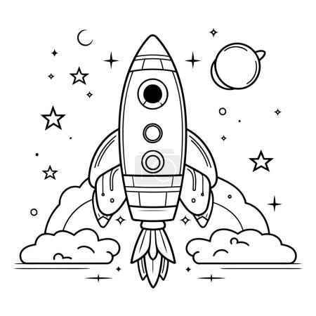 Illustration for Rocket design. Spaceship start up galaxy cosmos and universe theme Vector illustration - Royalty Free Image