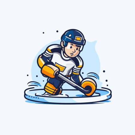 Téléchargez les illustrations : Joueur de hockey sur glace. Illustration vectorielle du joueur de hockey sur glace. - en licence libre de droit