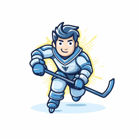Illustration for Hockey player vector illustration. Cartoon hockey player. Hockey player. - Royalty Free Image