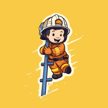 Téléchargez les illustrations : Pompier en uniforme. Illustration vectorielle du pompier en uniforme. - en licence libre de droit