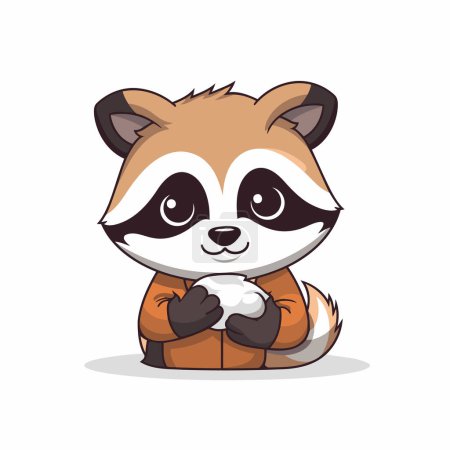 Illustration for Cute raccoon cartoon icon. Animal zoo life nature and fauna theme. Colorful design. Vector illustration - Royalty Free Image