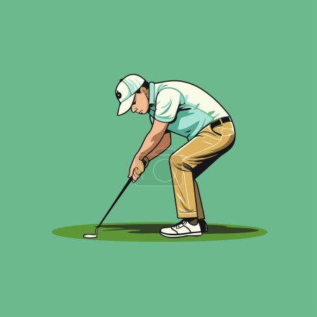 Illustration for Golfer playing golf. Vector illustration of a golfer. - Royalty Free Image