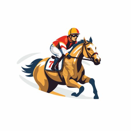 Ilustración de Carrera de caballos jockey icono vector Ilustración sobre un fondo blanco - Imagen libre de derechos
