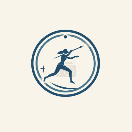 Illustration for Baseball vector logo design template. Baseball player icon. Vector illustration. - Royalty Free Image