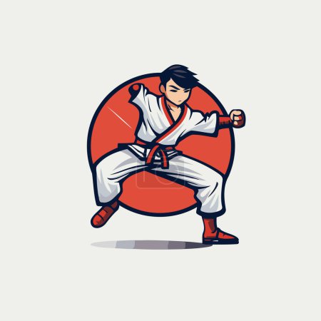 Téléchargez les illustrations : Du taekwondo. arts karatésiques. illustration vectorielle - en licence libre de droit