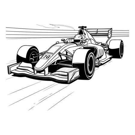 Ilustración de Coche de carreras. boceto para su diseño. Ilustración vectorial EPS10 - Imagen libre de derechos