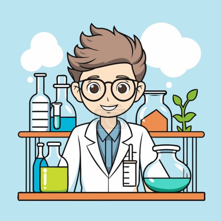 Illustration for Science laboratory design. vector illustration eps10 graphic   flat - Royalty Free Image