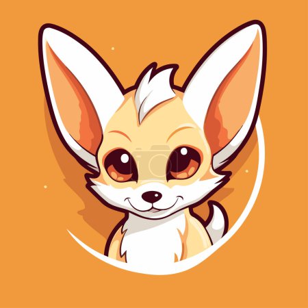 Illustration for Cute cartoon chihuahua. Vector illustration on orange background. - Royalty Free Image