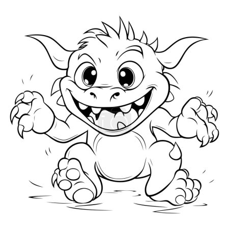 Illustration for Cartoon Illustration of Little Devil Animal Character for Coloring Book - Royalty Free Image