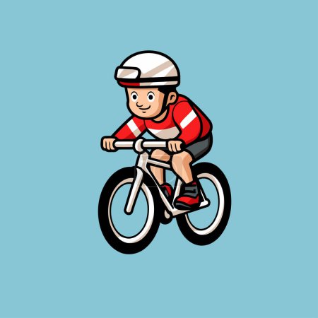 Illustration for Cyclist vector illustration. Cartoon style. Cyclist icon. - Royalty Free Image