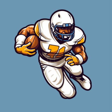 Illustration for American football player running with ball. Vector illustration of american football player. - Royalty Free Image