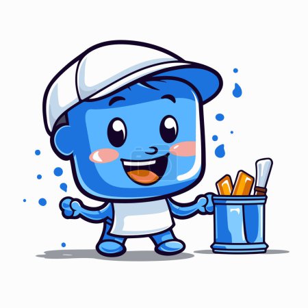 Illustration for Cleaning Service - Cleaning Service - Cartoon Mascot Character - Royalty Free Image