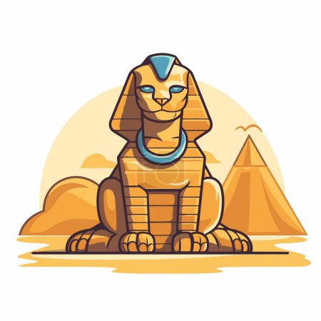 Ilustración de Esfinge egipcia. Ilustración vectorial de una esfinge. - Imagen libre de derechos
