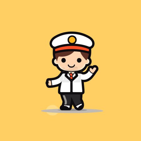 Illustration for Cute sailor cartoon character vector illustration design. Cute sailor cartoon character design. - Royalty Free Image