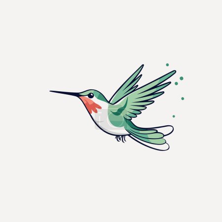 Téléchargez les illustrations : Illustration vectorielle colibri en style plat. icône Colibri isolé sur fond blanc. - en licence libre de droit