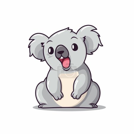 Téléchargez les illustrations : Mignon personnage koala dessin animé sur fond blanc. Illustration vectorielle. - en licence libre de droit