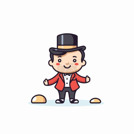 Illustration for Cute gentleman cartoon character. Vector illustration in flat design style. - Royalty Free Image