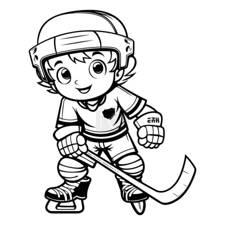 Illustration for Hockey Player Mascot. Vector illustration ready for vinyl cutting. - Royalty Free Image