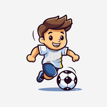 Illustration for Soccer Player Cartoon Mascot Character Vector Illustration Design. - Royalty Free Image