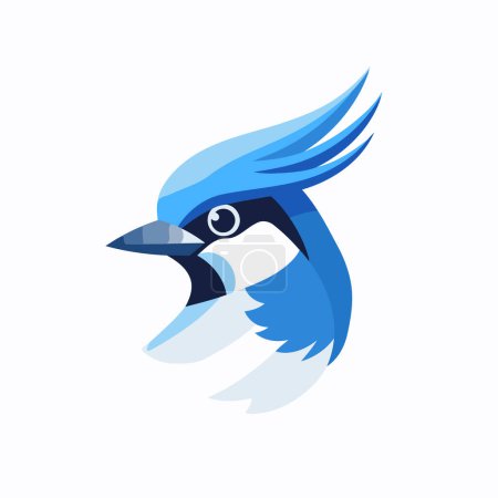 Photo for Blue bird icon. Vector illustration in flat style isolated on white background. - Royalty Free Image