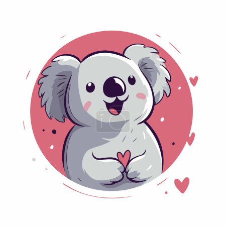 Ilustración de Lindo koala de dibujos animados. Ilustración vectorial de un koala lindo. - Imagen libre de derechos