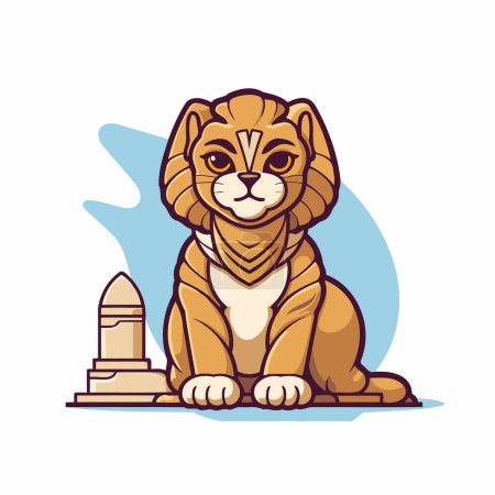 Illustration for Cute cartoon lion. Vector illustration isolated on a white background. - Royalty Free Image