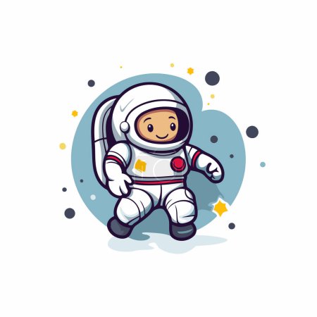 Illustration for Astronaut in space suit. Vector illustration on white background. - Royalty Free Image