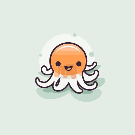Illustration for Cute kawaii octopus. Vector illustration in cartoon style - Royalty Free Image