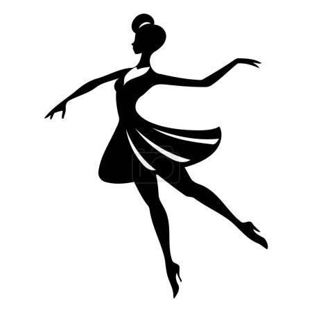 Illustration for Ballerina silhouette isolated on white background. Vector Illustration. - Royalty Free Image